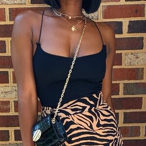 Black Lace Up Bodysuit